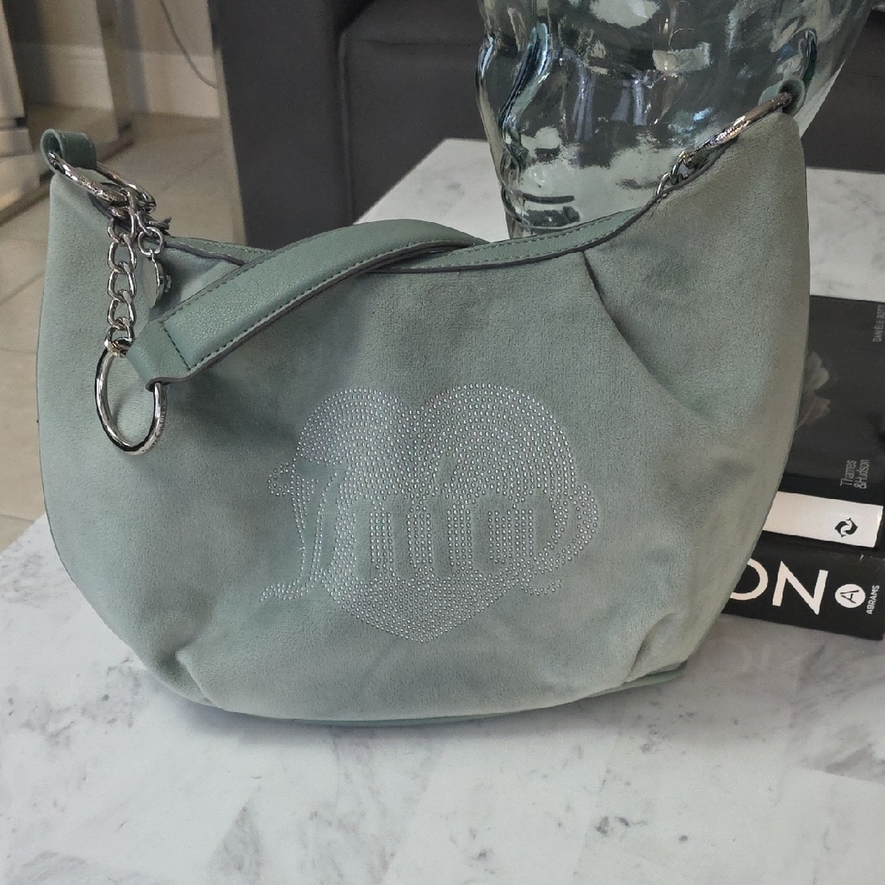Juicy Couture Green Suede Shoulder Bag